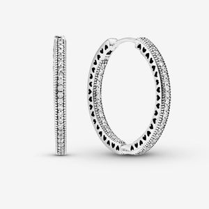 PANDORA- Sparkle and Hearts Hoop Earrings